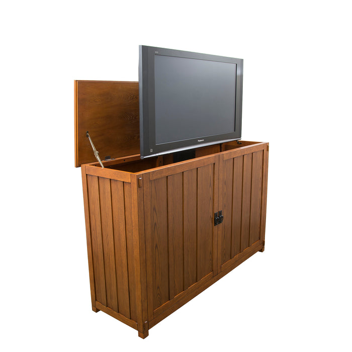 Beacon 360 Degree Swivel TV Lift Cabinet in Medium Brown Finish by  TVLIFTCABINET