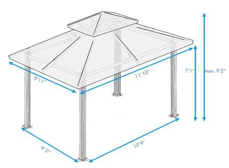 Paragon Outdoor Barcelona 10' x 12' Gazebo and Mosquito Netting and Privacy Curtains - Paragon Outdoor - Ambient Home