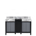 Lexora Zilara 55" - Black and Grey Double Vanity (Options: Castle Grey Marble Tops, and White Square Sinks) - Lexora - Ambient Home