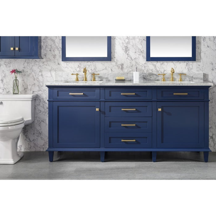 Magic Home 24 in. Modern Bathroom Vanity Storage Freestanding Cabinet with Tip-Out Drawer and Single Top Sink, Blue