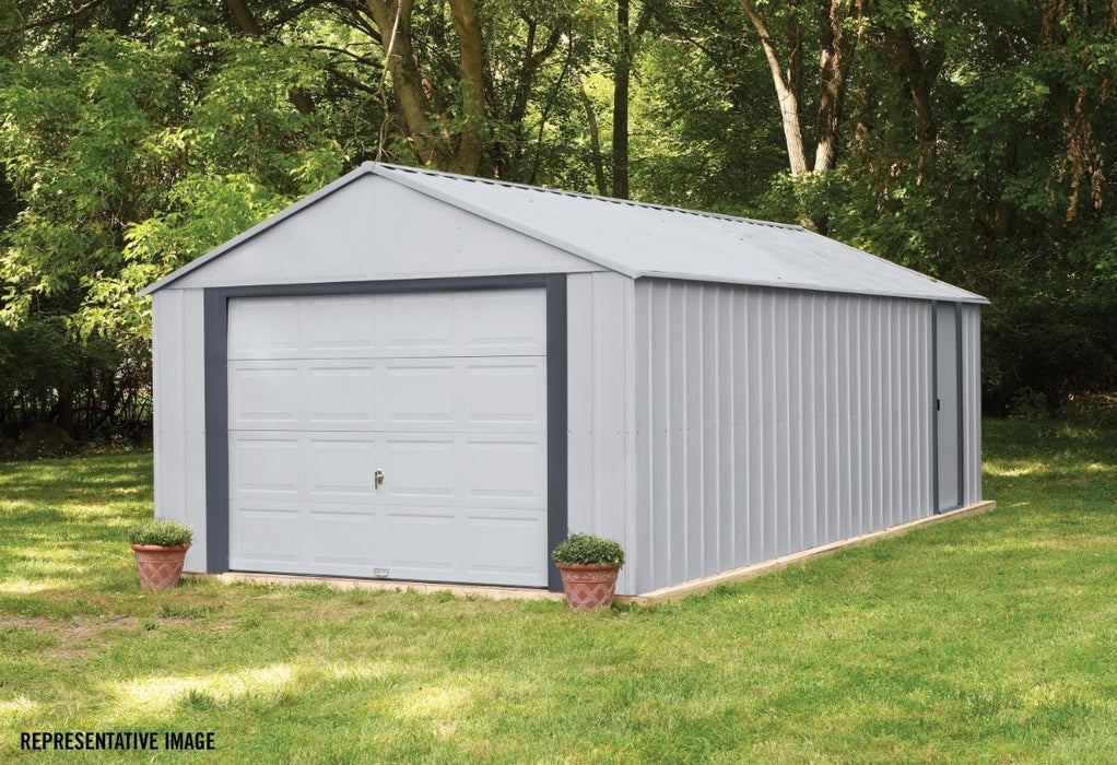 Arrow Vinyl Murryhill 12x31 Garage Steel Storage Shed Kit (BGR1231FG) - Arrow - Ambient Home