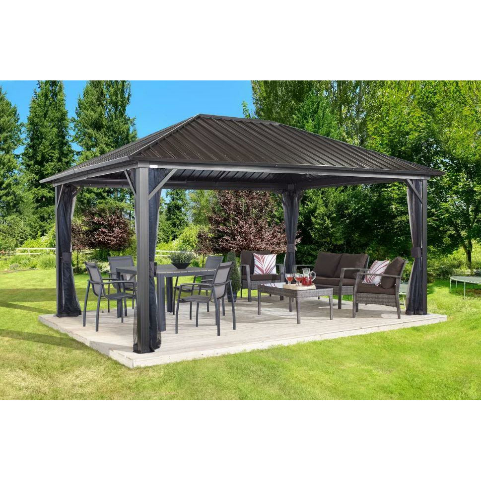 Sojag™ Genova Gazebo Steel Roof — Netting Home Ambient Mosquito with